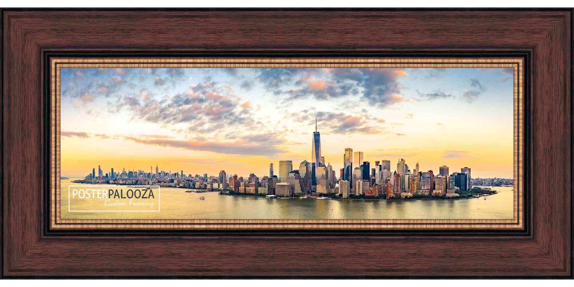 24x10 Traditional Walnut Wood Picture Frame with UV Acrylic & Foam Backing - Complete Wall Decor Set for Posters, Photos & Artwork - Perfect for Home, Office & Gallery Displays