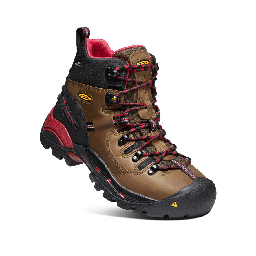 Men's Pittsburgh 6 Waterproof Steel Toe Work Boots - Bison Leather - Heavy Duty Safety Shoes for Construction, Hiking & Outdoor Work
