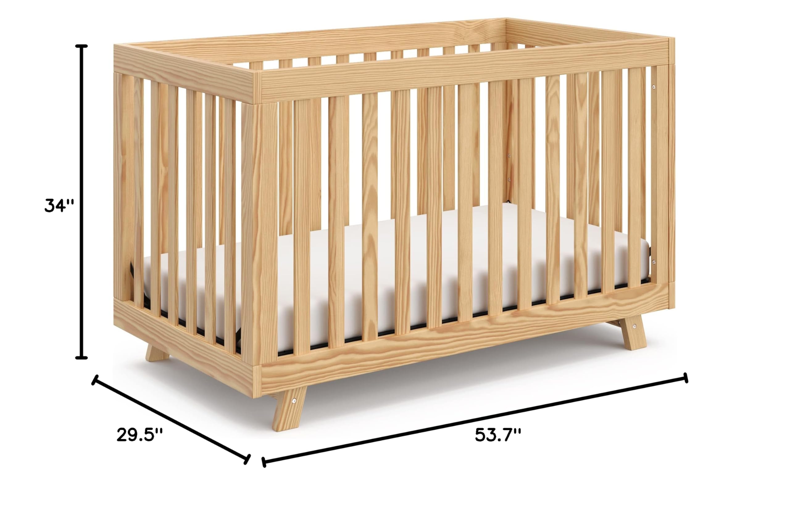 Storkcraft Beckett 3-in-1 Convertible Crib in Natural Finish | Baby Crib to Toddler Bed & Daybed Conversion | Fits Standard Full-Size Crib Mattress | Adjustable Height Mattress Base | Perfect for Nursery, Bedroom & Guest Room Use