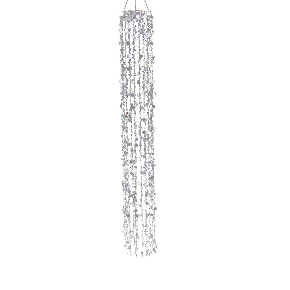 Homeford 57-Inch Silver Decorative Metal Bubble Chandelier - Modern Ceiling Light Fixture for Dining Room, Bedroom & Living Room Lighting