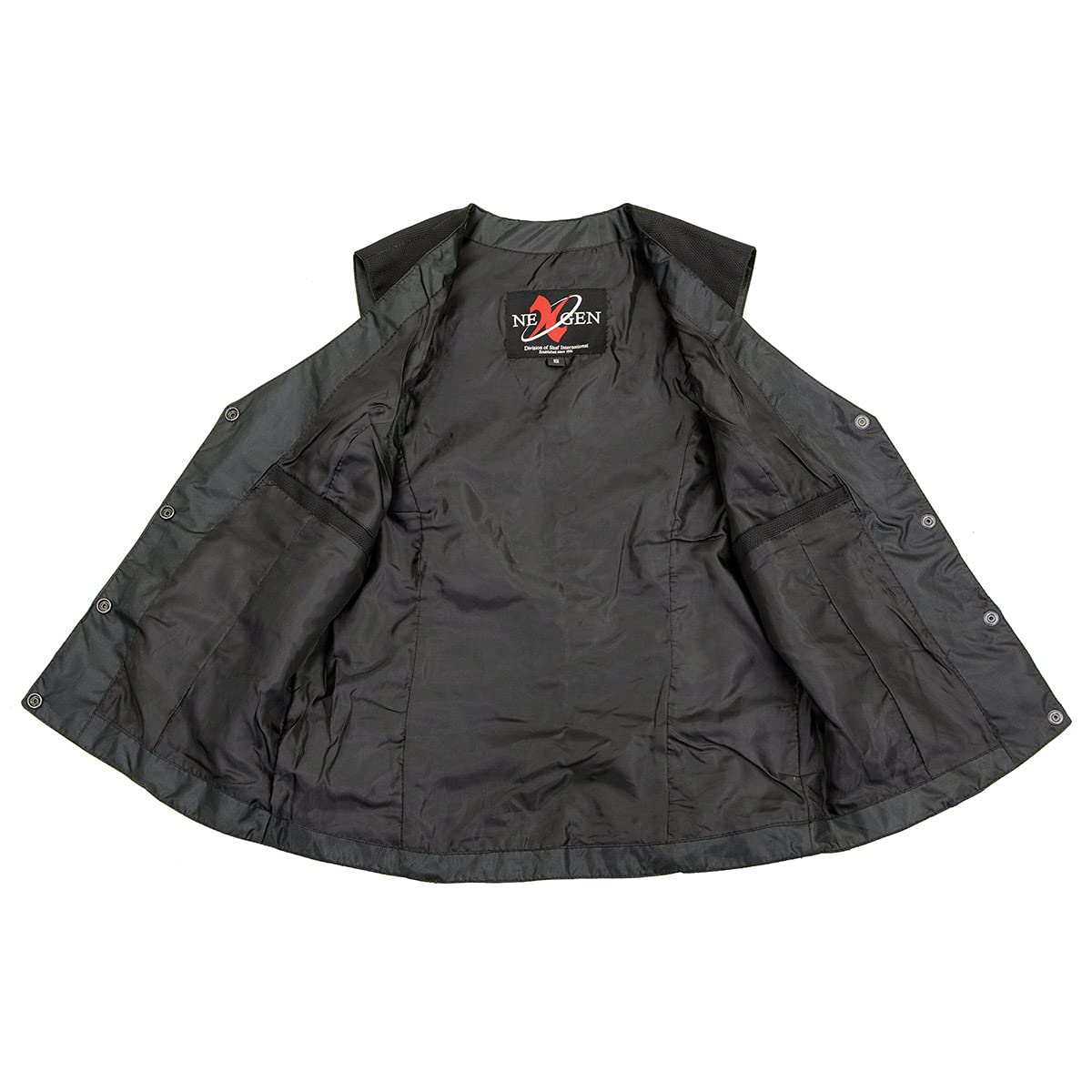 Milwaukee Leather SH1955 Women's Black Textile Vest with Wing Embroidery - Stylish Motorcycle Riding Gear for Ladies Biker Fashion