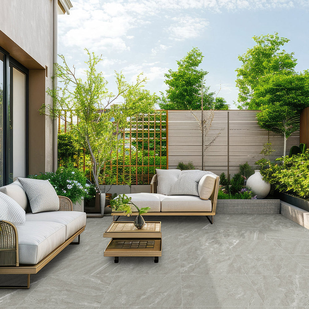 Elysium Grey 600x600mm Matte Limestone Look Porcelain Tile - Premium Flooring for Living Room, Kitchen & Bathroom Renovation