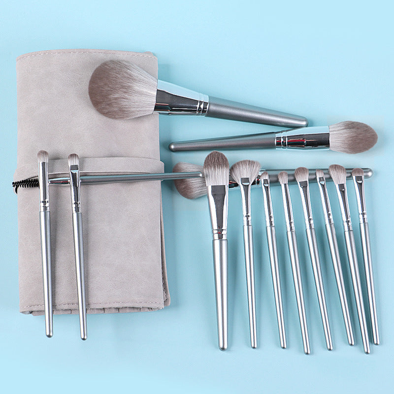 14 Piece Wooden Handle Makeup Brush Set - Professional Cosmetic Brushes for Foundation, Blending, Eyeshadow & Contouring - Perfect for Makeup Artists & Beauty Enthusiasts