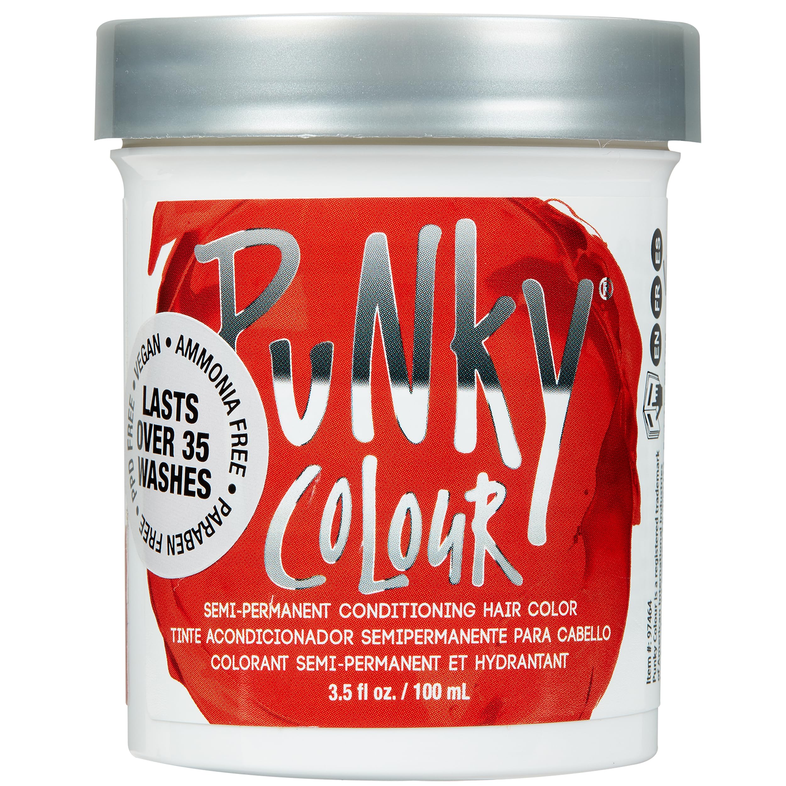 Punky Fire Semi-Permanent Hair Color - Vegan, Non-Damaging Hair Dye with Conditioning Formula | PPD & Paraben Free | Vibrant Color Transformation | Easy Application Hair Tint | Lasts 35 Washes (3.5oz) | Perfect for DIY Hair Coloring, Costume Parties & Bold Fashion Looks