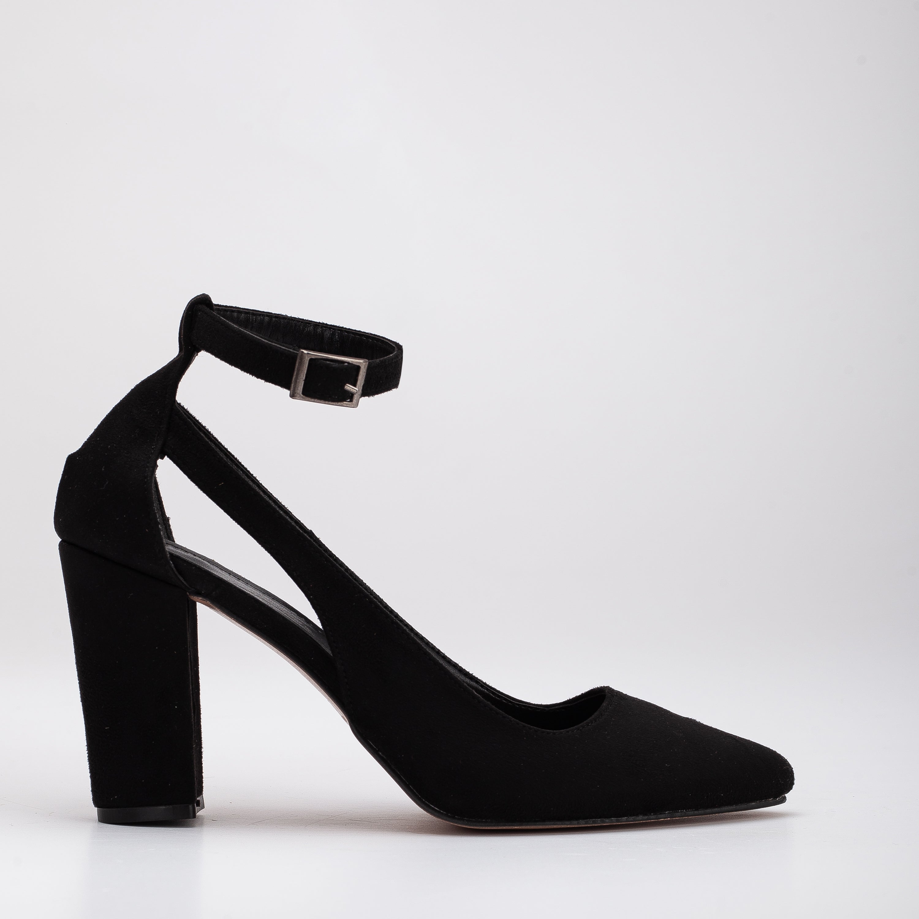 Colette Black Suede Block Heels for Women - Comfortable Chunky Heel Pumps for Office, Party & Wedding | Elegant Dress Shoes with Non-Slip Sole