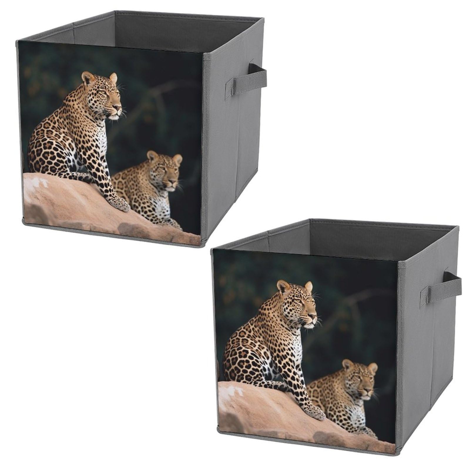 Foldable Storage Box with African Leopard Print - Large Capacity Organizer for Closet, Bedroom & Office | Collapsible Fabric Bin for Home Organization