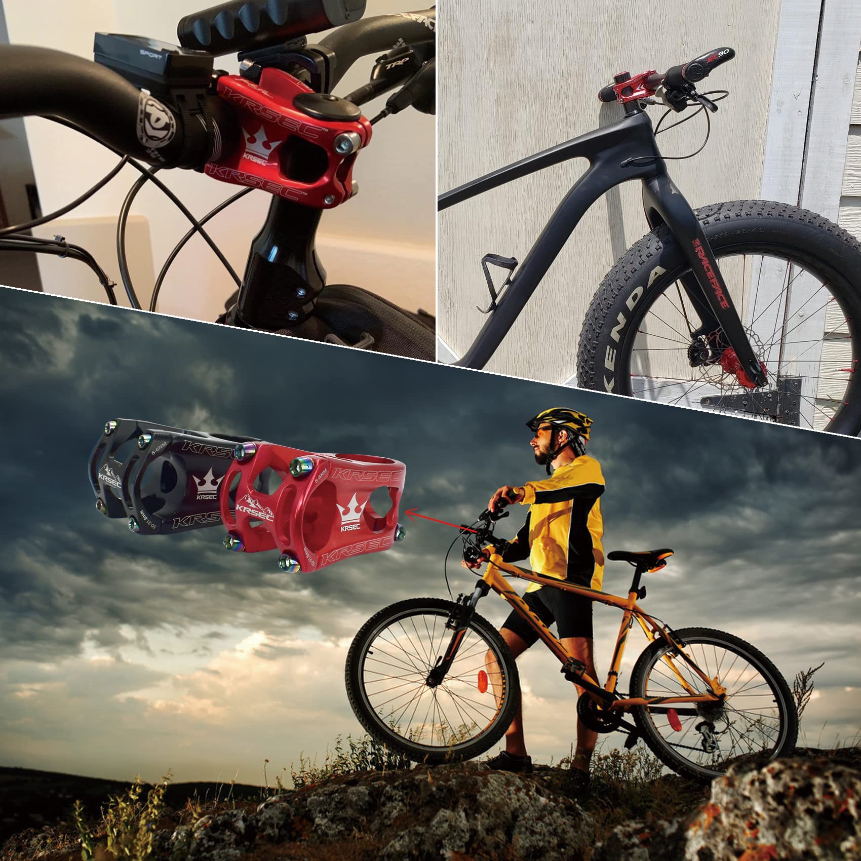 31.8mm 50mm Short Bike Stem - Lightweight Aluminum Alloy MTB Stem for Mountain Bike, Road Bike, BMX, DH, FR & Fixie - Perfect for Commuting, Trail Riding & Urban Cycling Accessories