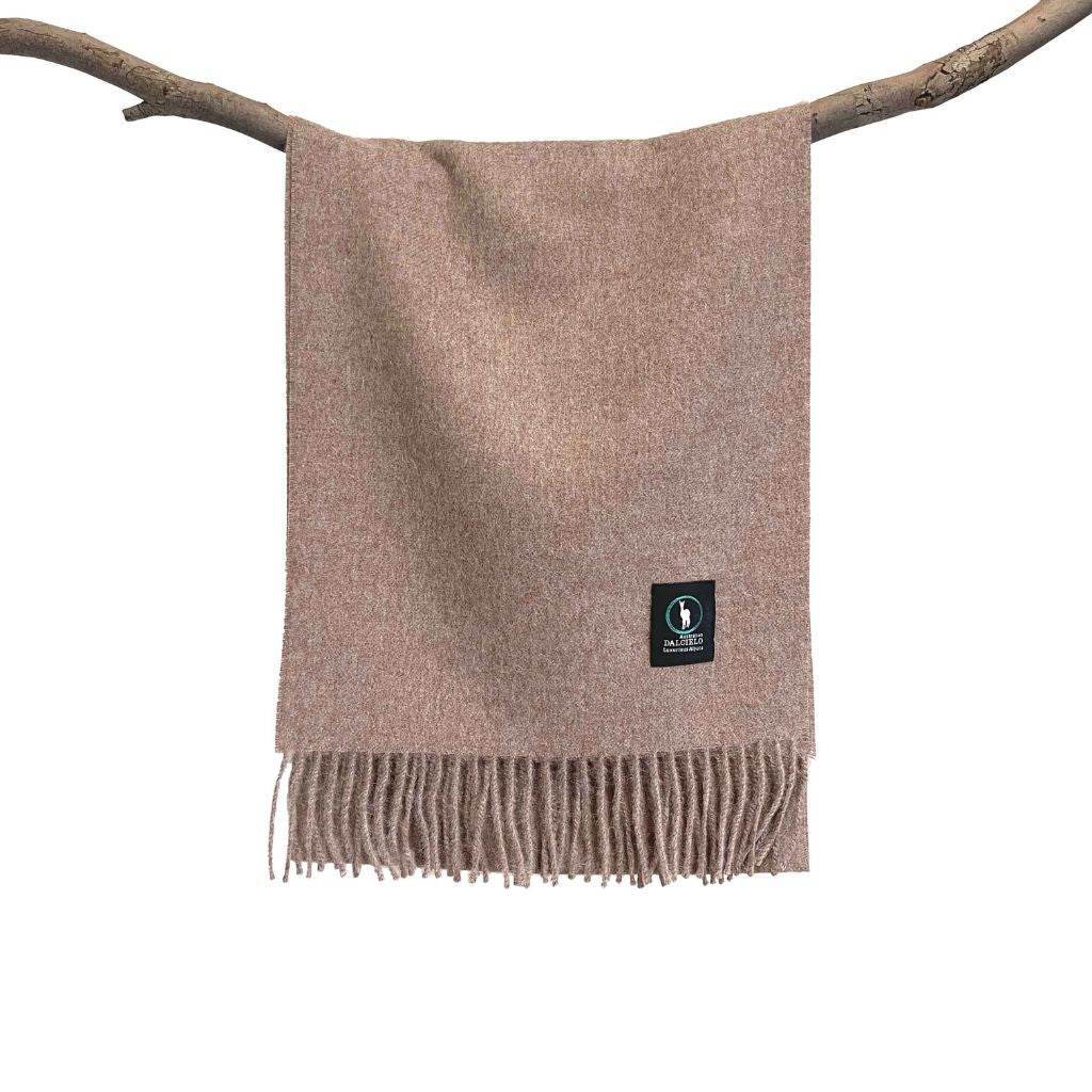 DALCIELO Eco-Friendly Alpaca Wool Scarf - Light Brown | Soft & Warm Winter Accessory for Women & Men | Perfect for Cold Weather, Travel & Gifting