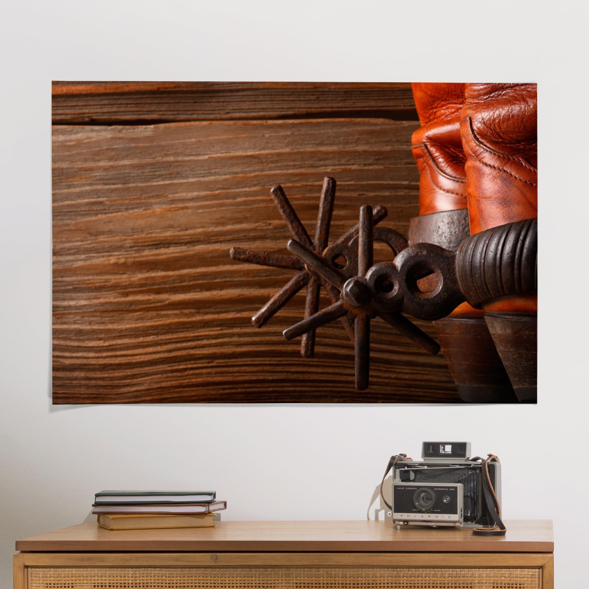 Lantern Press 24x36 Inch Giclee Art Print - Western Cowboy Boots and Spurs Wall Decor for Living Room, Bedroom & Office - Premium Canvas Artwork for Home & Office Decoration