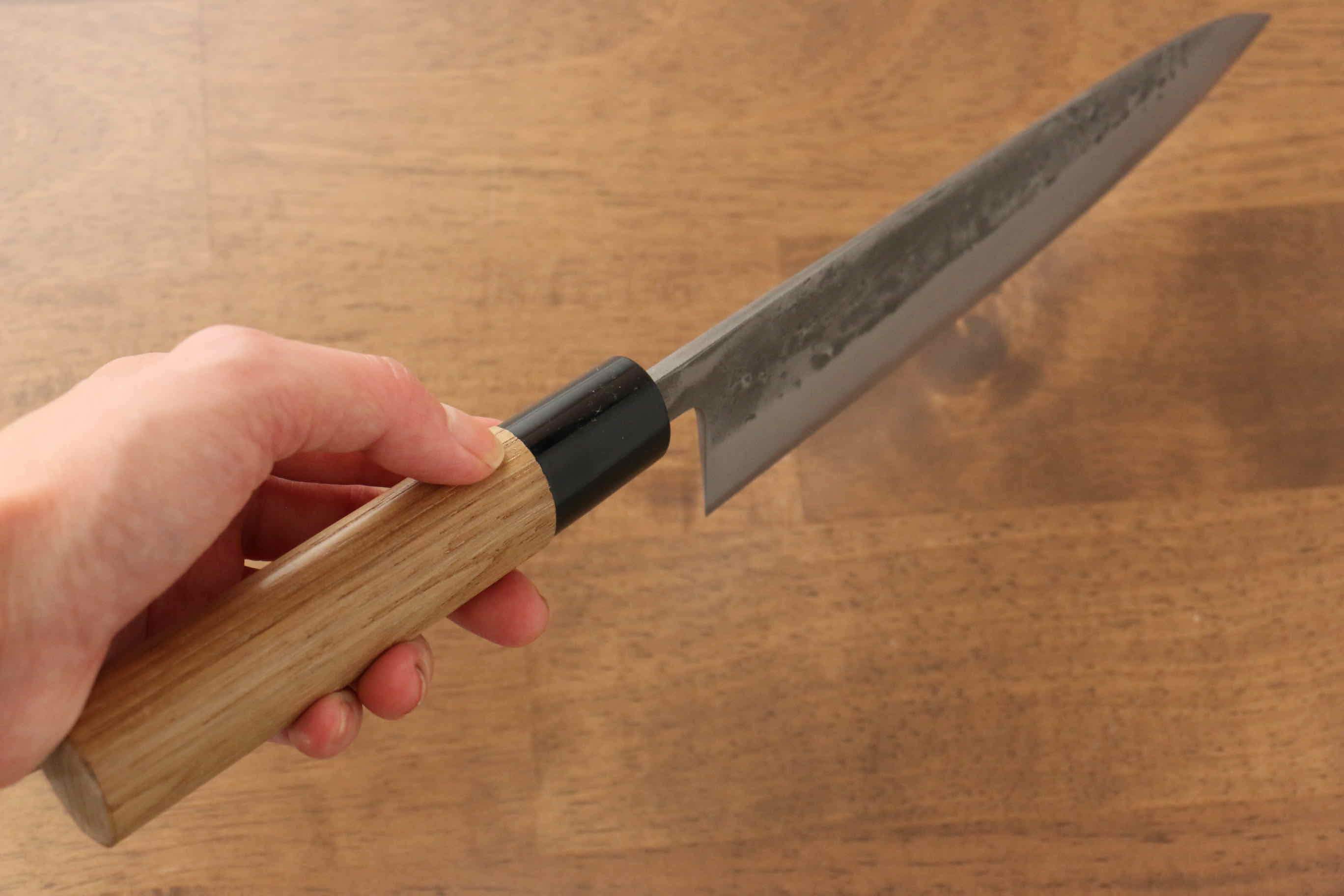 Premium Seisuke Blue Steel No.2 Nashiji Gyuto Japanese Chef Knife 180mm with Chestnut Handle - Perfect for Sushi, Meat Cutting & Professional Kitchen Use