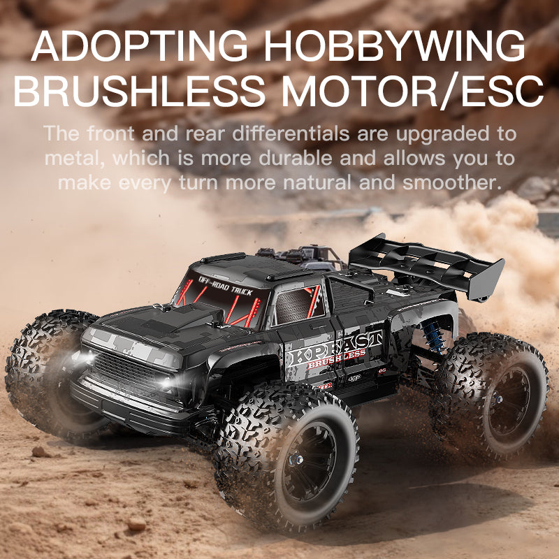 KFPLAN KF16 RTR 1/12 Scale 4WD Brushless RC Off-Road Truck - 60km/h High Speed, All-Metal Chassis, Oil-Filled Shocks, LED Lights for Night Racing - Perfect for Backyard Bashing, Trail Running & RC Racing Enthusiasts