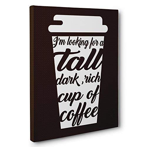 Premium Tall Coffee Cup Canvas Wall Art - Elegant Kitchen Decor for Coffee Lovers - Perfect for Home, Cafe & Office