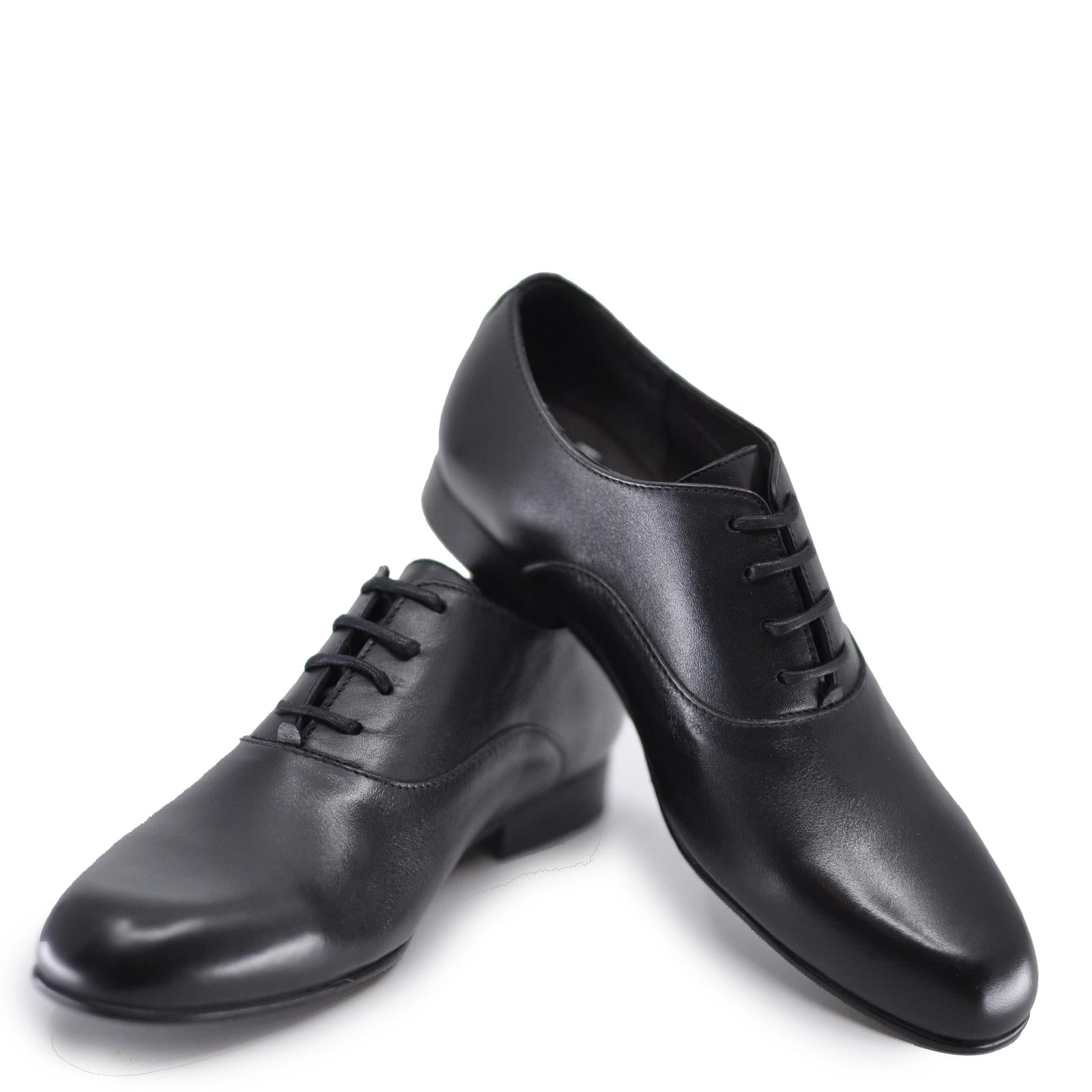 Men's Atlanta Moccasin Black Lace-Up Dress Shoes - Classic Comfort for Office, Wedding & Formal Occasions