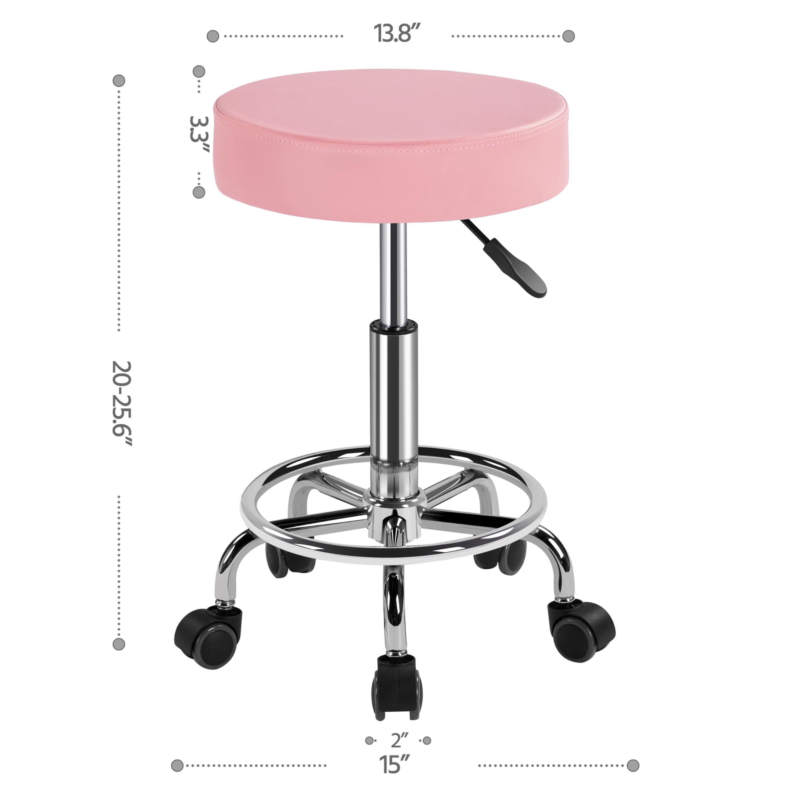 Yaheetech 2-Section Adjustable Massage Bed - Foldable Spa Table with Swivel Stool for Salon & Massage Therapy - Pink - Perfect for Home Spa, Professional Massage Clinics and Beauty Salons