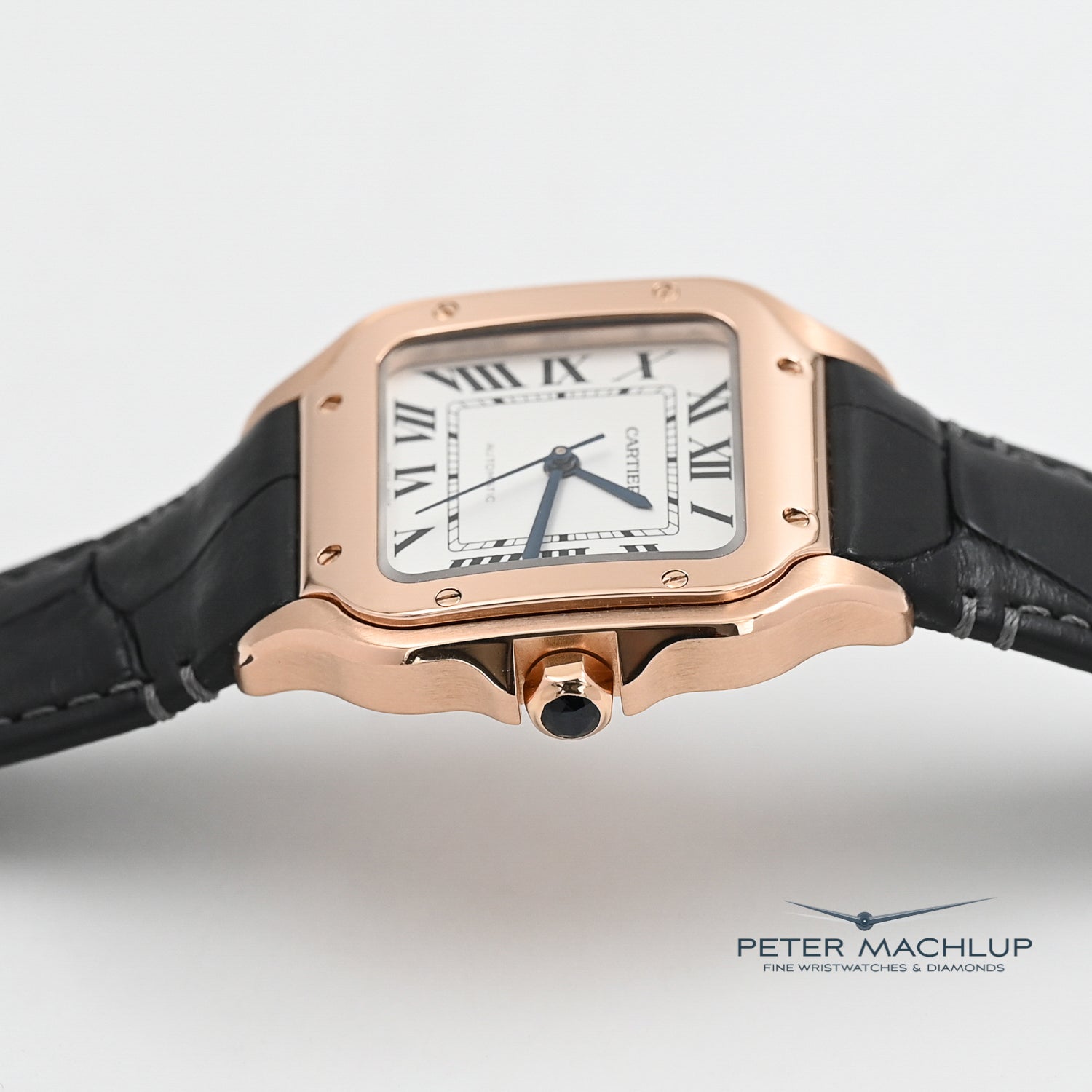 Cartier Santos MM Automatic Watch for Men - Luxury Stainless Steel Swiss Timepiece - Perfect for Business, Formal Events & Everyday Wear