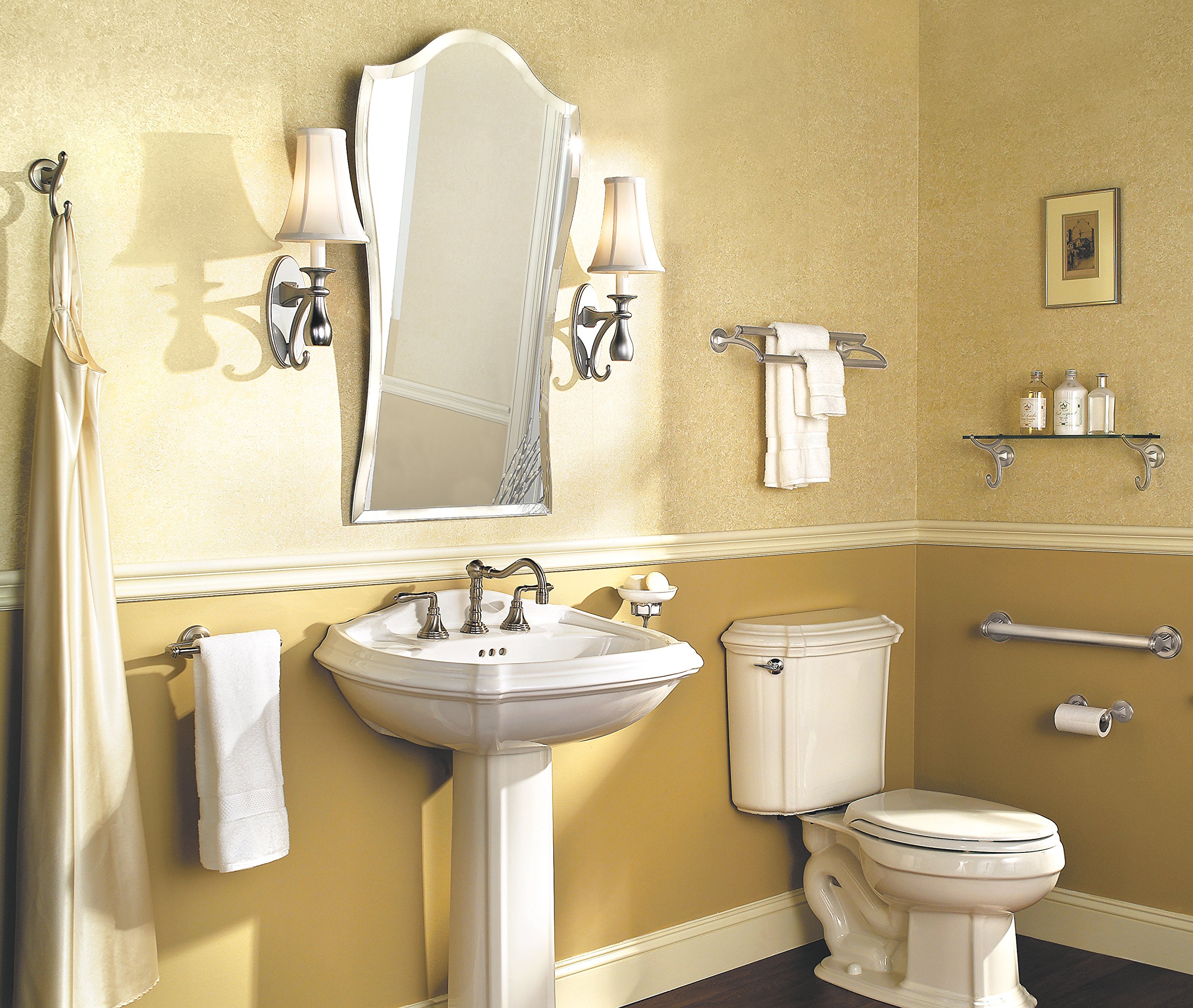 Polished Nickel Double Post Toilet Paper Holder - 7 Inch Solid Brass Bathroom Tissue Roll Stand - Perfect for Modern Bathrooms & Powder Rooms