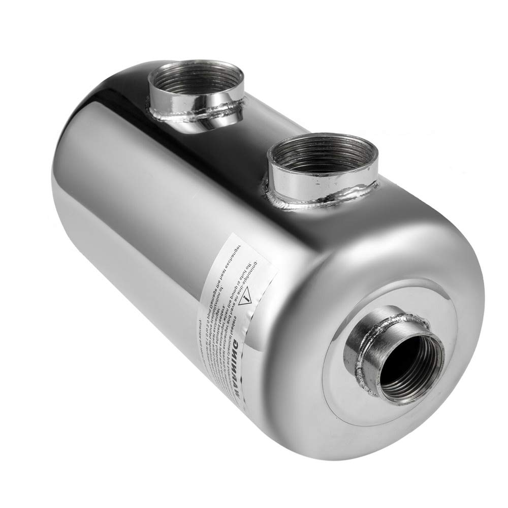 Gdrasuya10 304 Stainless Steel Pool Heat Exchanger - 135K BTU Smart-Heat Tube Shell Design for Sauna & Swimming Pools | Quick Installation, Whole Body Heating Solution | Perfect for Spa, Hot Tub & Home Wellness Systems