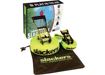 50' Slackline Classic Kit - Heavy Duty Webbing for Backyard & Outdoor Fun - Perfect for Balance Training, Yoga, and Backyard Games (Includes Ratchet & Tree Protectors)