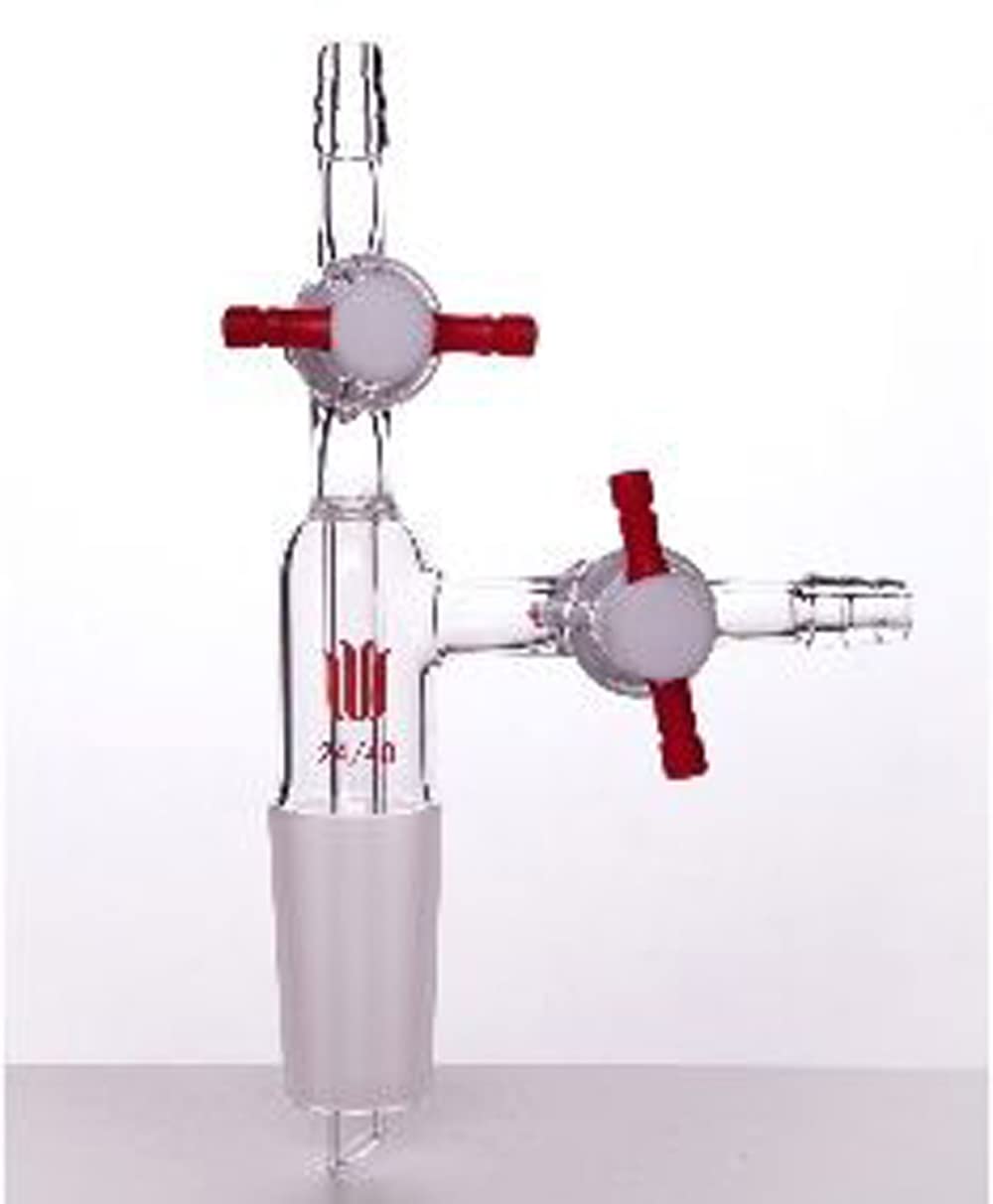 PTFE Vacuum Transfer Adapter with 19/22 Standard Taper Joint - A121922 Chemical Lab Equipment for Distillation & Solvent Transfer