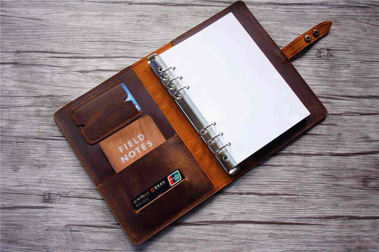 Handmade Refillable Brown Leather Journal - Premium Writing Notebook for Travel, Business & Personal Use - Perfect Gift for Writers & Professionals