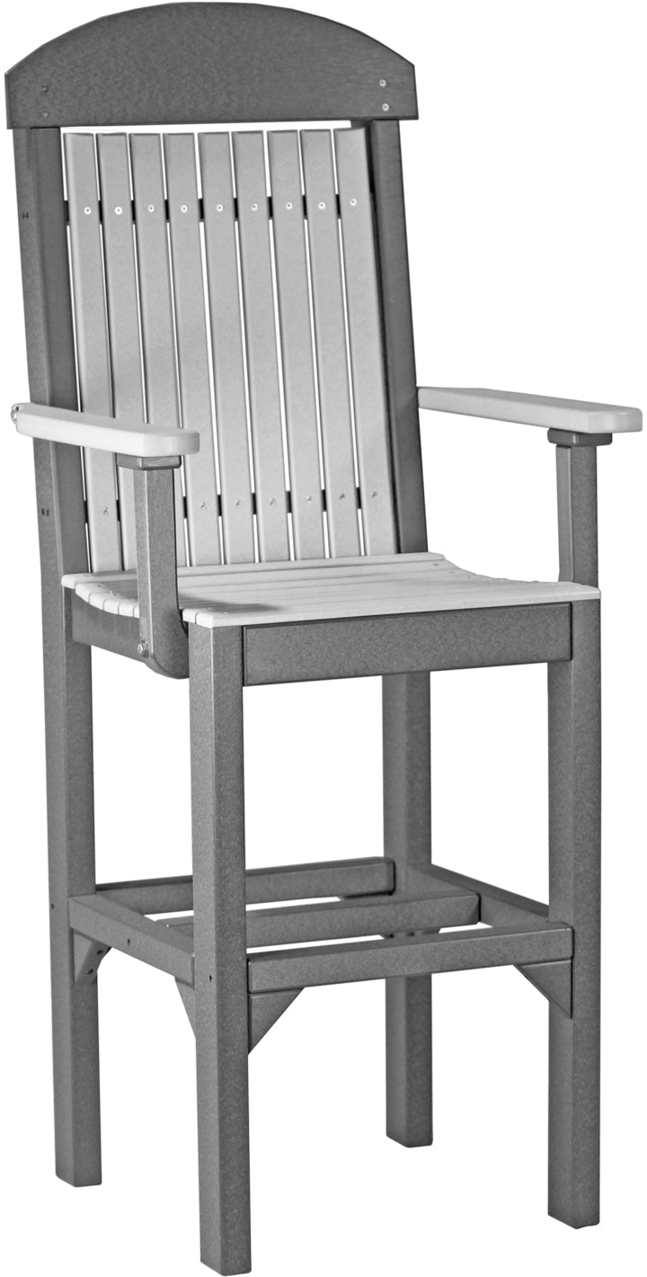 LuxCraft Classic Bar Height Arm Chair - Modern Dining & Kitchen Counter Stool for Home, Bar, Restaurant & Office Use