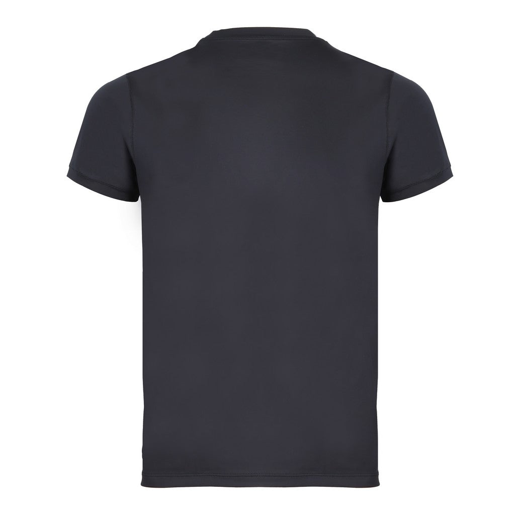 FRADI Men's Tech Jersey Shirt - Breathable Quick-Dry Crew Neck T-Shirt for Running, Gym & Casual Wear - Black