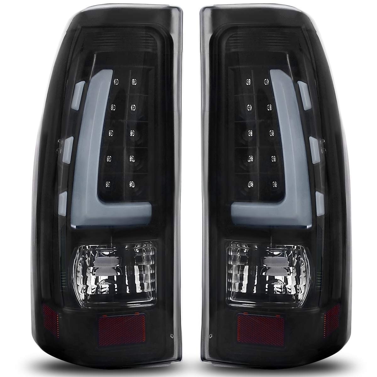 AUTOSAVER88 Headlight Assembly & LED Tail Lights Combo for 1999-2002 Chevy Silverado - Durable Replacement Parts for Night Driving & Enhanced Safety