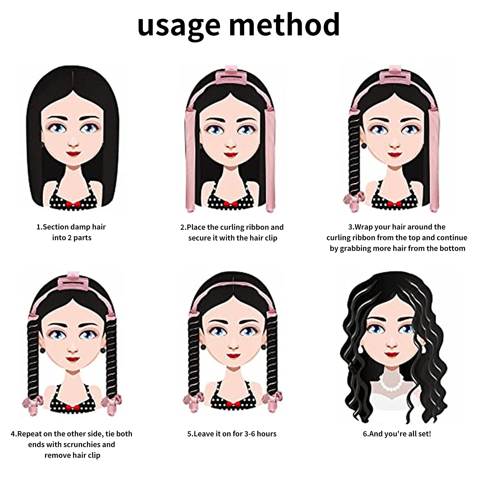 Heatless Curling Rod Headband for Overnight Curls - Pink Hair Styling Accessory for Women & Girls | Perfect for Home, Travel & Special Occasions