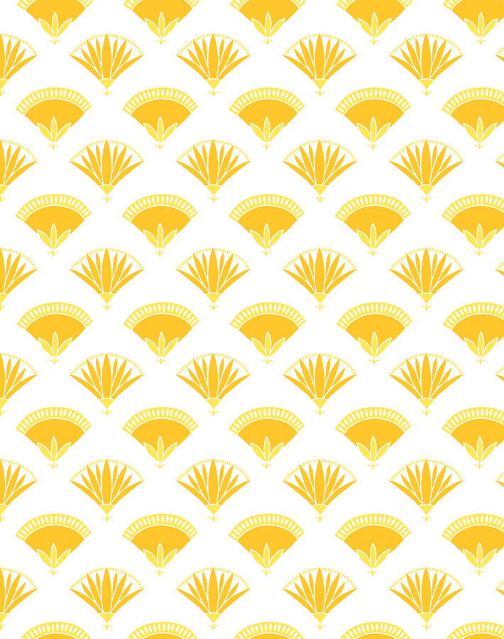 Lotus Papyrus Wallpaper in Marigold - Premium Peel and Stick Wallpaper for Bedroom, Living Room & Office Decor - Tea Collection