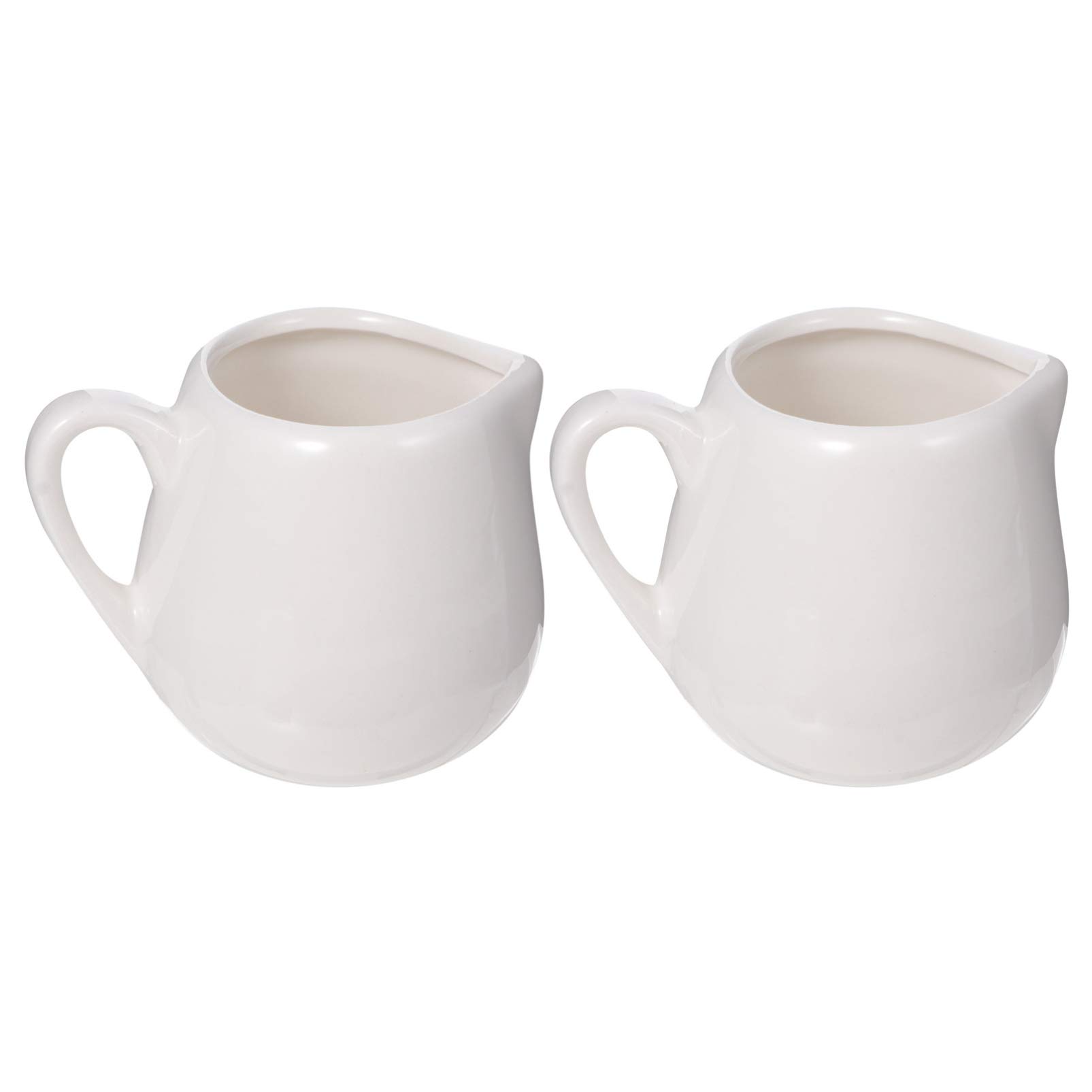 Cabilock 2-Piece Mini Ceramic Creamer Set - Small Coffee Milk Creamer Pitcher with Handle, Perfect for Kitchen, Cafe & Dessert Serving - Ideal for Syrup, Sauce & Beverage Pouring