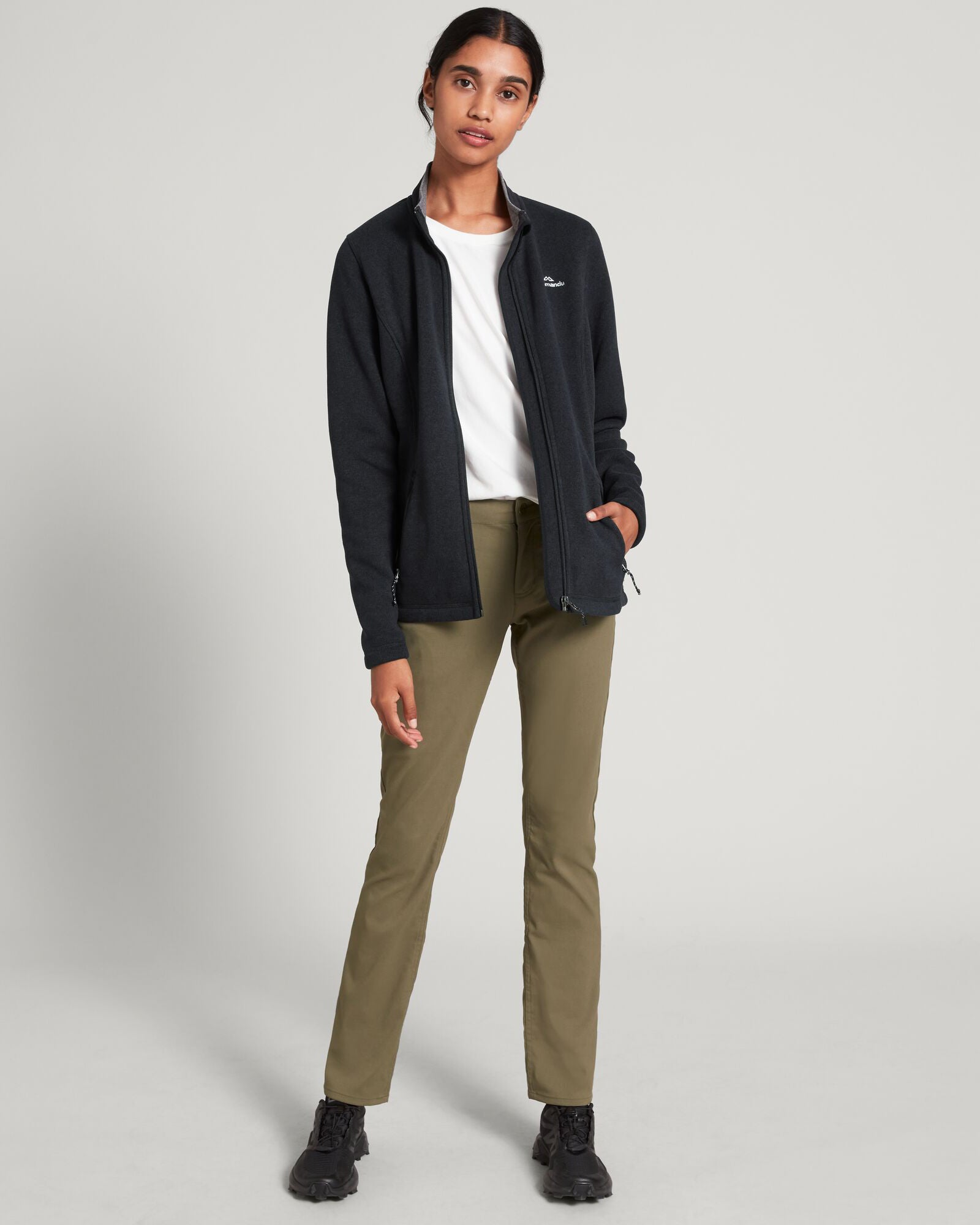 Aikman Women's Lightweight Jacket - Black Marle Color, Stylish Outerwear for Casual Wear & Outdoor Activities