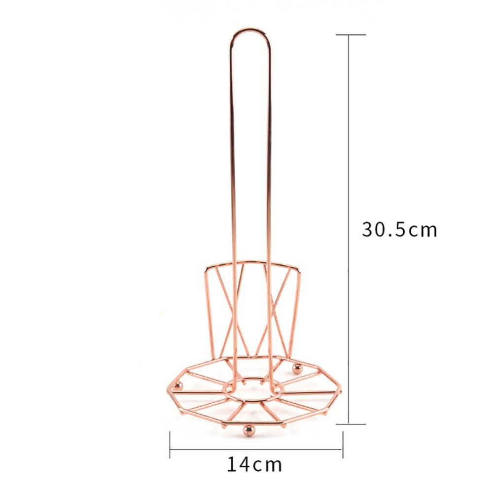 Rose Gold Vertical Floor Standing Paper Towel Holder - Elegant Bathroom & Kitchen Organizer for Toilet Paper, Paper Towels & Napkins | Perfect for Home, Office & Restaurant Use