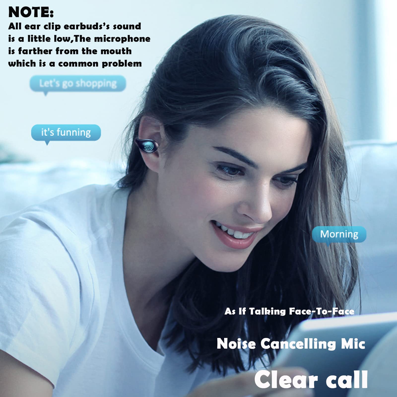 A99 Bone Conduction Bluetooth 5.3 Headphones - Open Ear Wireless Headset with IPX5 Waterproof, 5H Playtime, Secure Clip-On Design - Perfect for Running, Cycling & Outdoor Sports