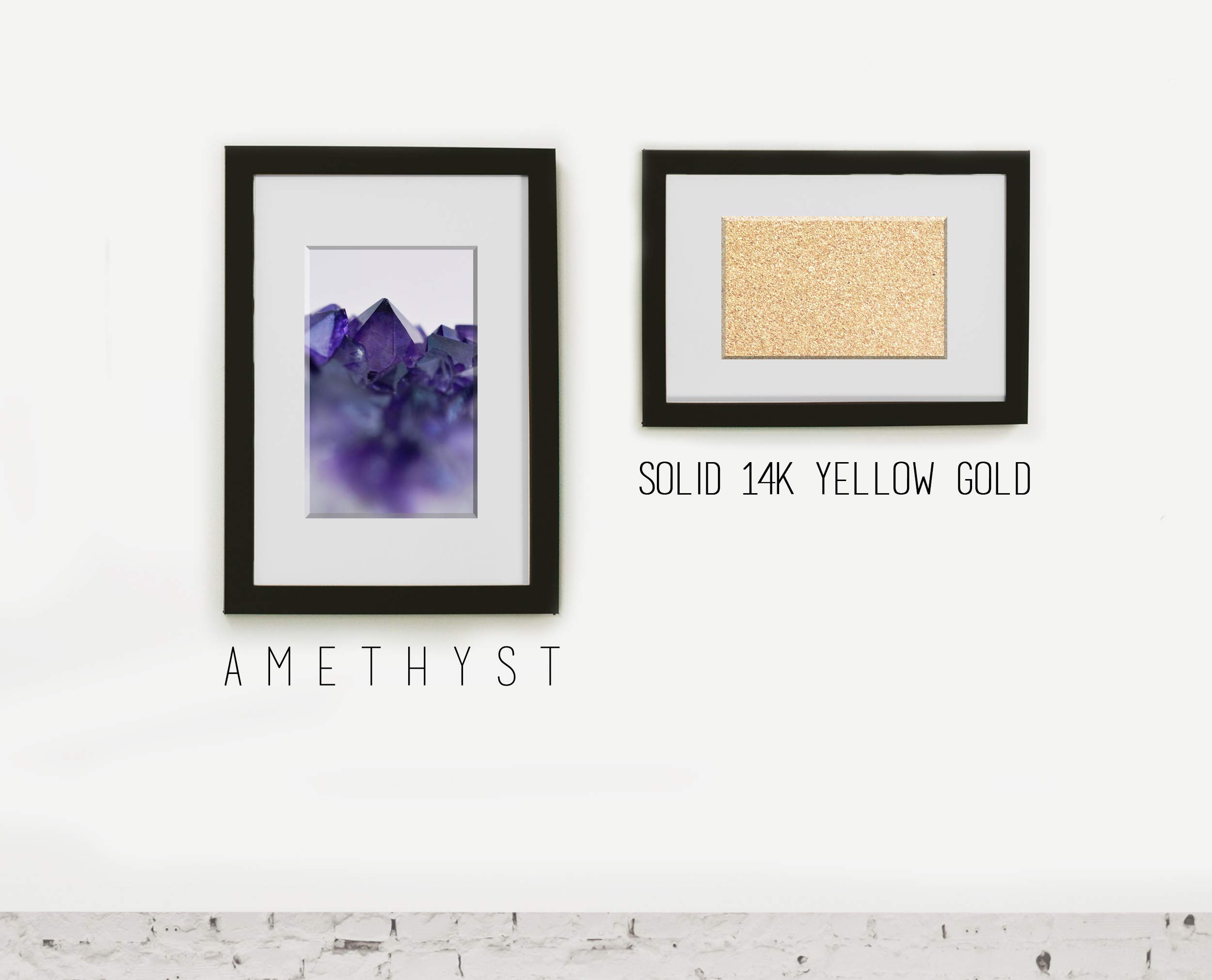 Handmade 14K Yellow Gold Amethyst Necklace - February Birthstone Pendant, Purple Gemstone Jewelry for Women | Perfect for Valentine's Day Gifts, Anniversary Presents & Everyday Elegance