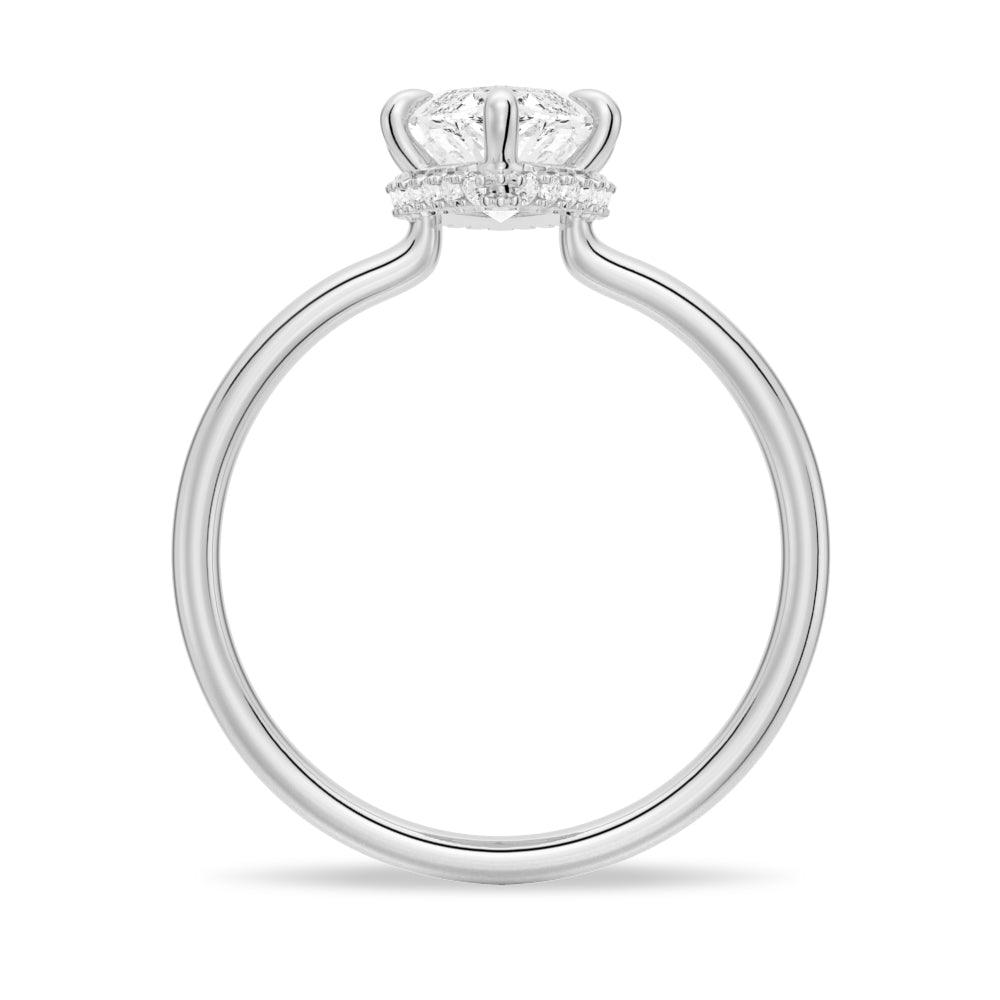 Exquisite Petite Marquise Solitaire Moissanite Engagement Ring with Hidden Halo - Perfect for Proposals, Anniversaries & Special Occasions