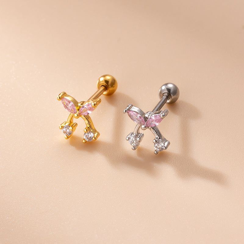 20G Tiny Butterfly Daith Stud Cartilage Piercing - 316L Surgical Steel Earring for Helix, Tragus, Conch | Perfect for Everyday Wear & Body Jewelry Gifts