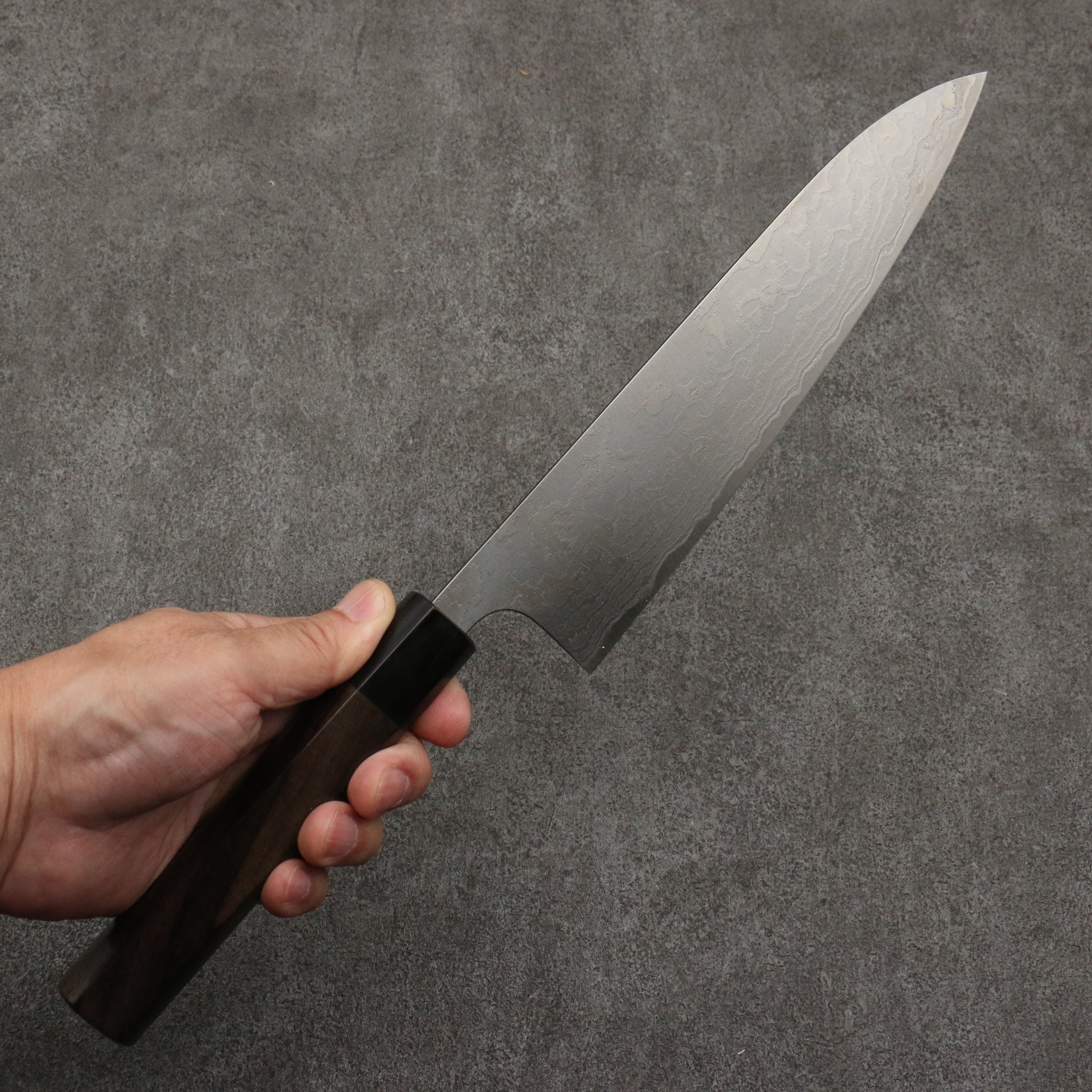 Premium Nao Yamamoto SG2 Damascus Gyuto Knife 210mm - Handcrafted Japanese Chef Knife with Rosewood Handle & Black Pakka Wood Ferrule - Perfect for Sushi, Meat Slicing & Professional Kitchen Use