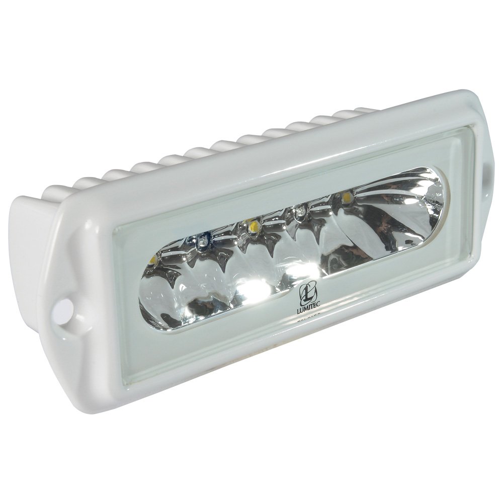 Lumitec Capri2 LED Flood Light - Waterproof Flush Mount Dual Color (White/Amber) with Durable Powder Coat Housing - Perfect for Marine, RV, and Outdoor Lighting
