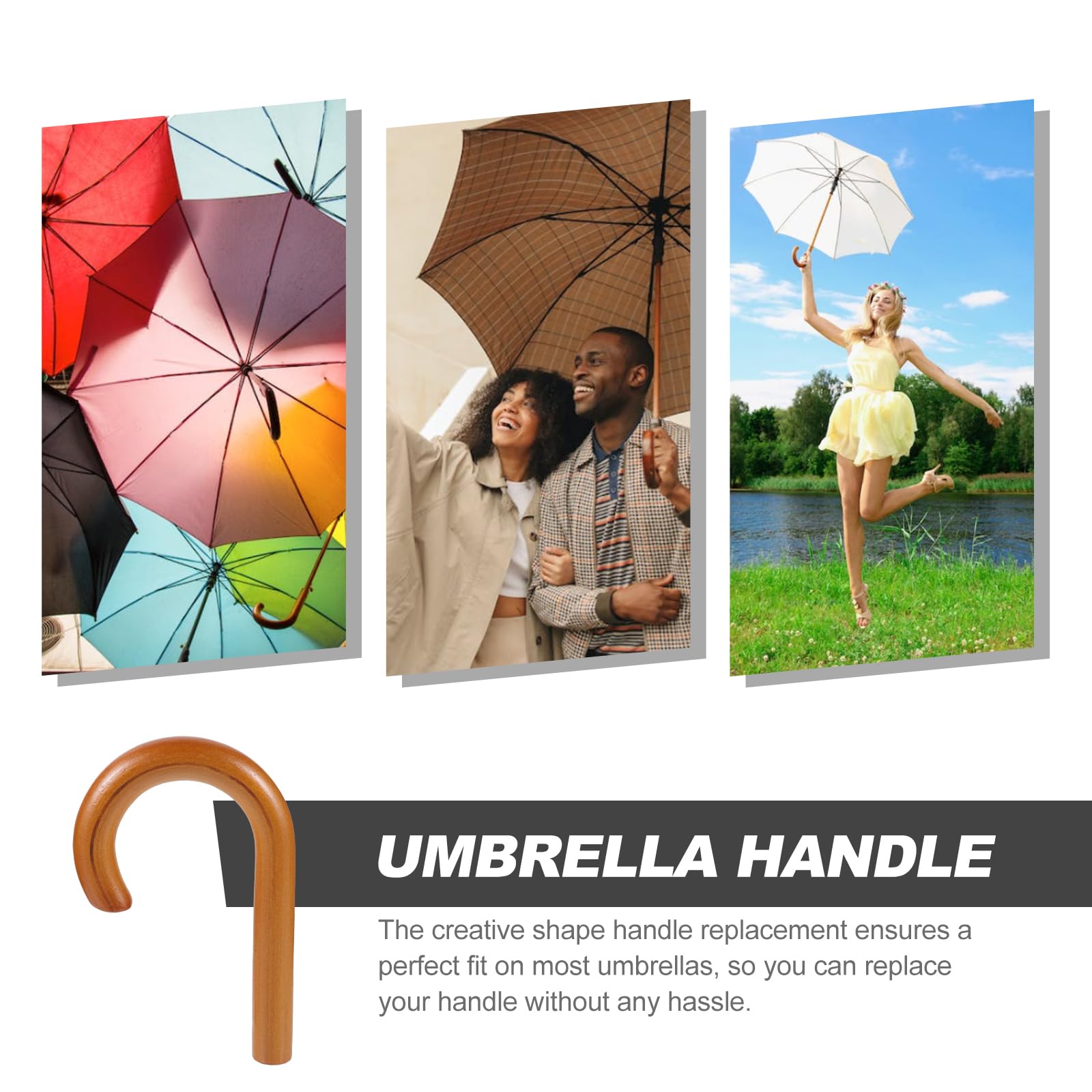 Sturdy Replacement Umbrella Handle Grip for Folding Travel Umbrellas - Durable Rain & UV Protection Compact Handle - Perfect for Commuting, Hiking, and Outdoor Activities