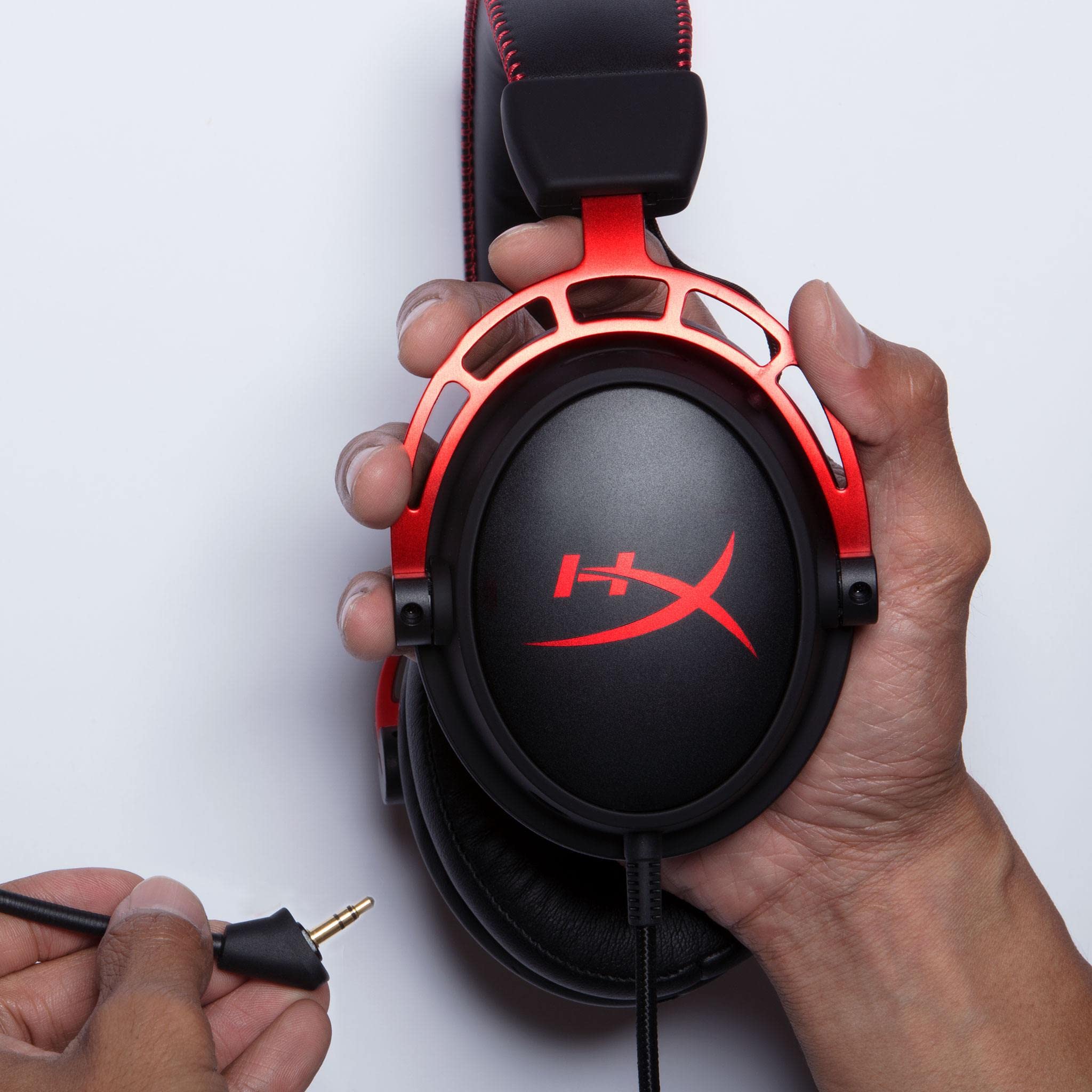 HyperX Cloud Alpha Wired Gaming Headset with Detachable Noise-Cancelling Mic - Dual Chamber Drivers, Memory Foam Ear Cushions for PC, PS4, Xbox & Nintendo Switch (Renewed, Black/Red) - Perfect for Competitive Gaming & Long Streaming Sessions
