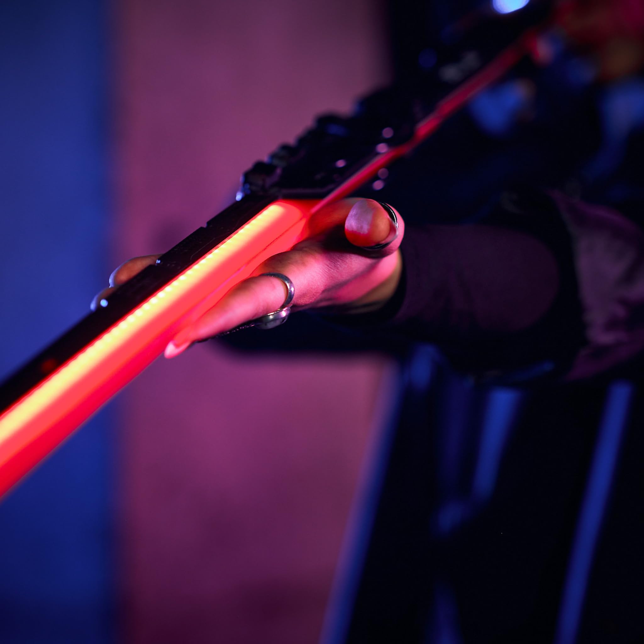 Cyberpunk Red LED Katana Sword - Kose Replica Prop for Cosplay, Halloween & Anime Conventions - Includes Back Harness Strap (Perfect for Costume Parties & Themed Events)