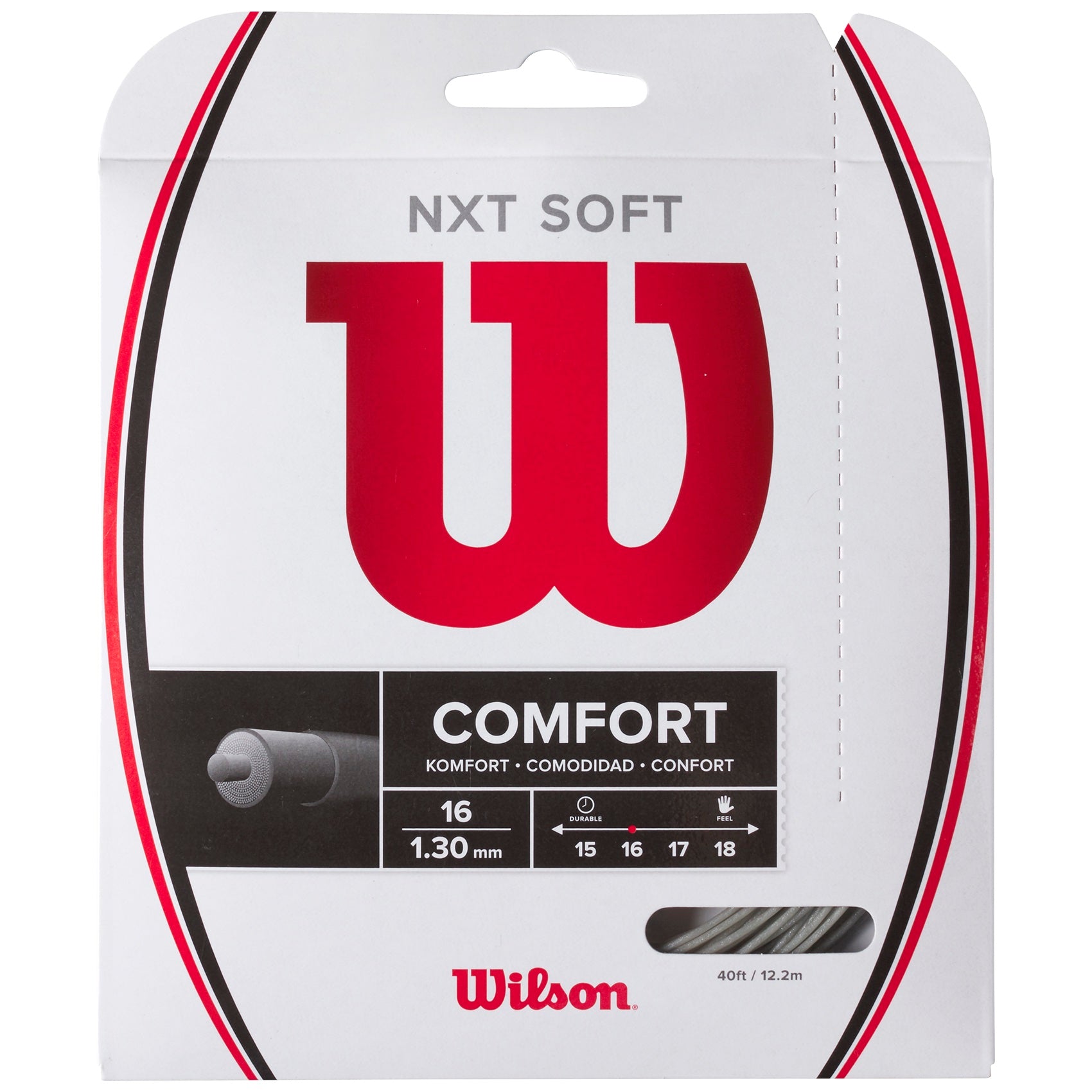 Wilson NXT Soft Silver Tennis String - Premium Synthetic Gut for Enhanced Control & Comfort | Perfect for Competitive Play & Recreational Tennis