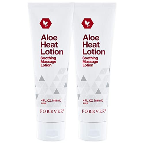 Forever Aloe Heat Lotion - Soothing Massage Cream for Muscle Relief 4FL OZ (118ml) 2-Pack | Perfect for Post-Workout Recovery & Arthritis Pain Relief