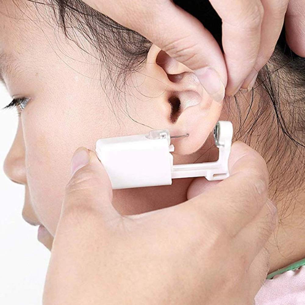 Sterile Disposable Ear Piercing Gun Kit - Pain-Free Tragus & Lobe Piercer for Babies & Kids | Safe Earring Stud Applicator for First Piercing, Infant Ear Care & Gentle Jewelry Insertion