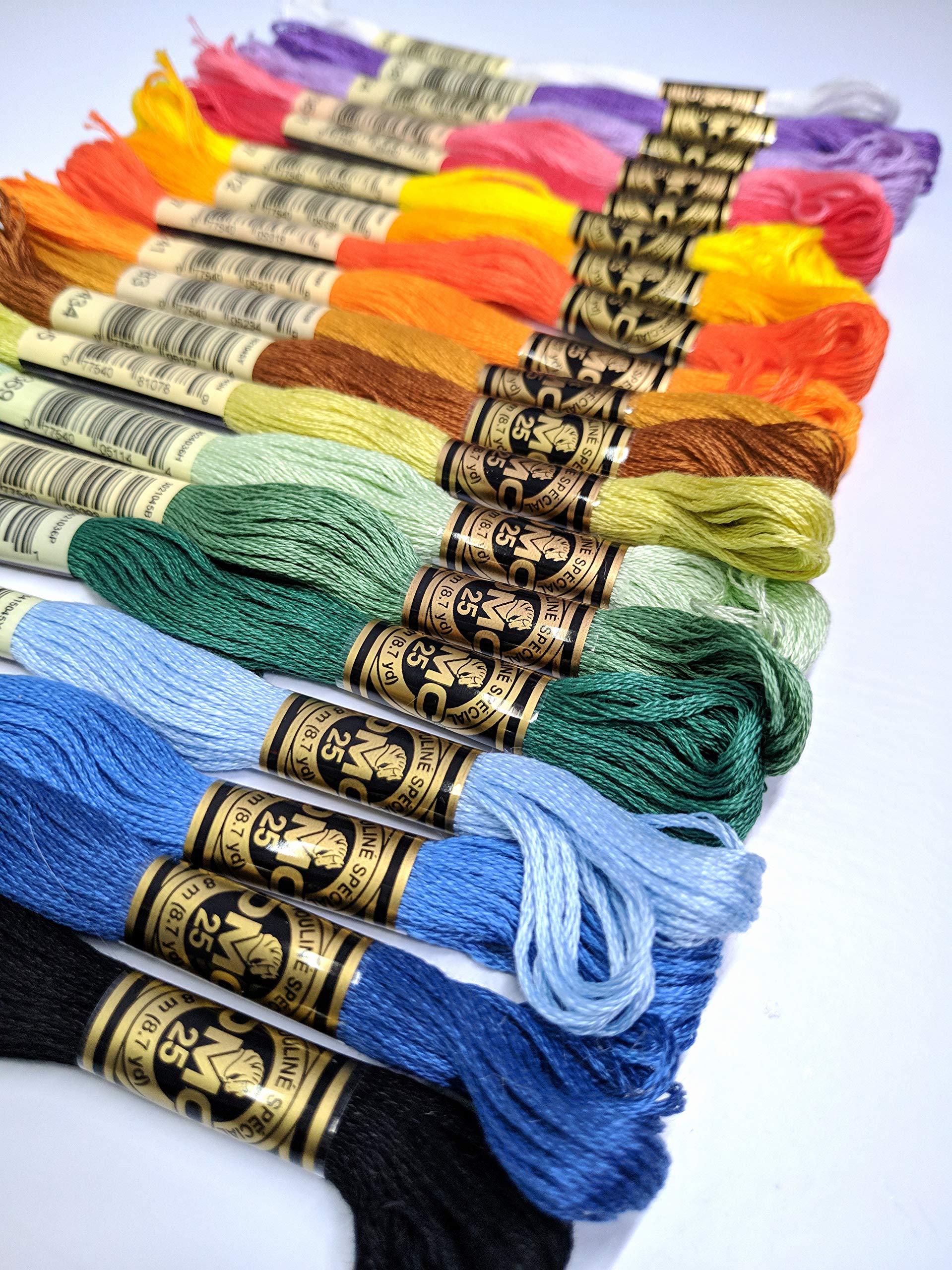DMC 447 Cross Stitch Thread - 100% Cotton Embroidery Floss (8 Meters/Skein) for Needlework, DIY Crafts, and Home Decor Projects