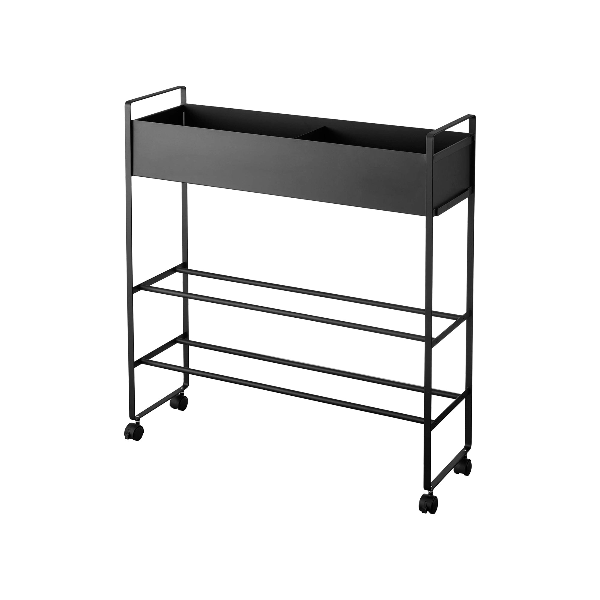 Steel Entryway Storage Cart with Wheels - 29.33 Inch Height Organizer for Shoes, Toys & Home Essentials | Perfect for Hallway, Living Room & Bedroom Organization