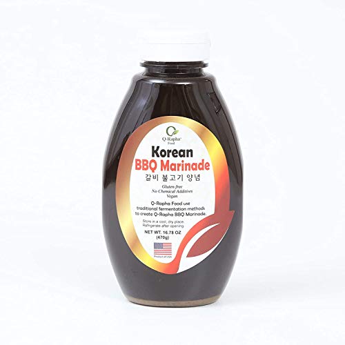 Q-Rapha Korean BBQ Marinade Sauce - Non-GMO, Gluten-Free, Vegan, 16.8oz - Perfect for Grilling, Marinating Meat, and Korean BBQ Dishes