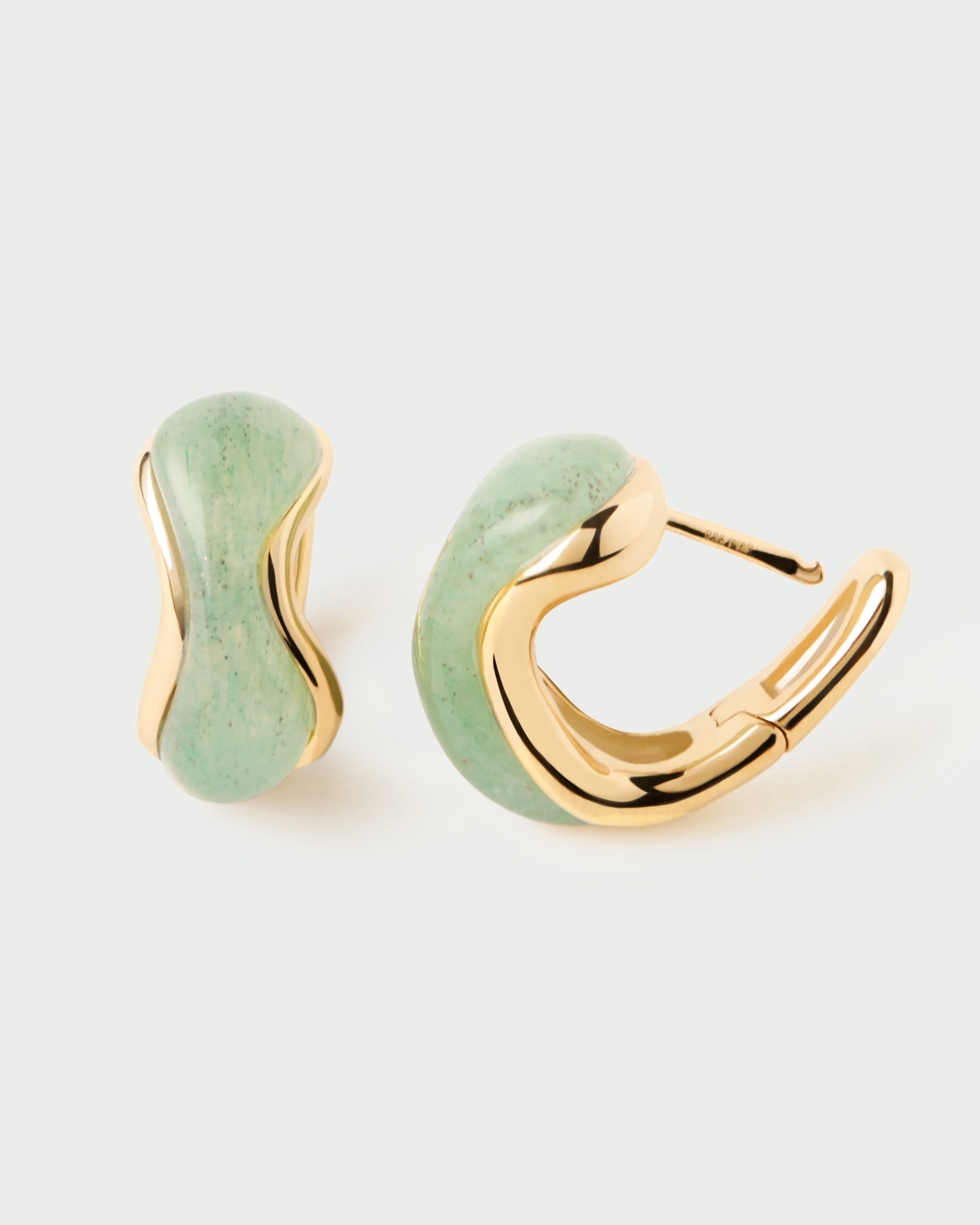 Green Aventurine Musa Hoops - Healing Crystal Earrings for Women, Spiritual Jewelry, Chakra Balancing | Perfect for Meditation, Yoga & Energy Healing