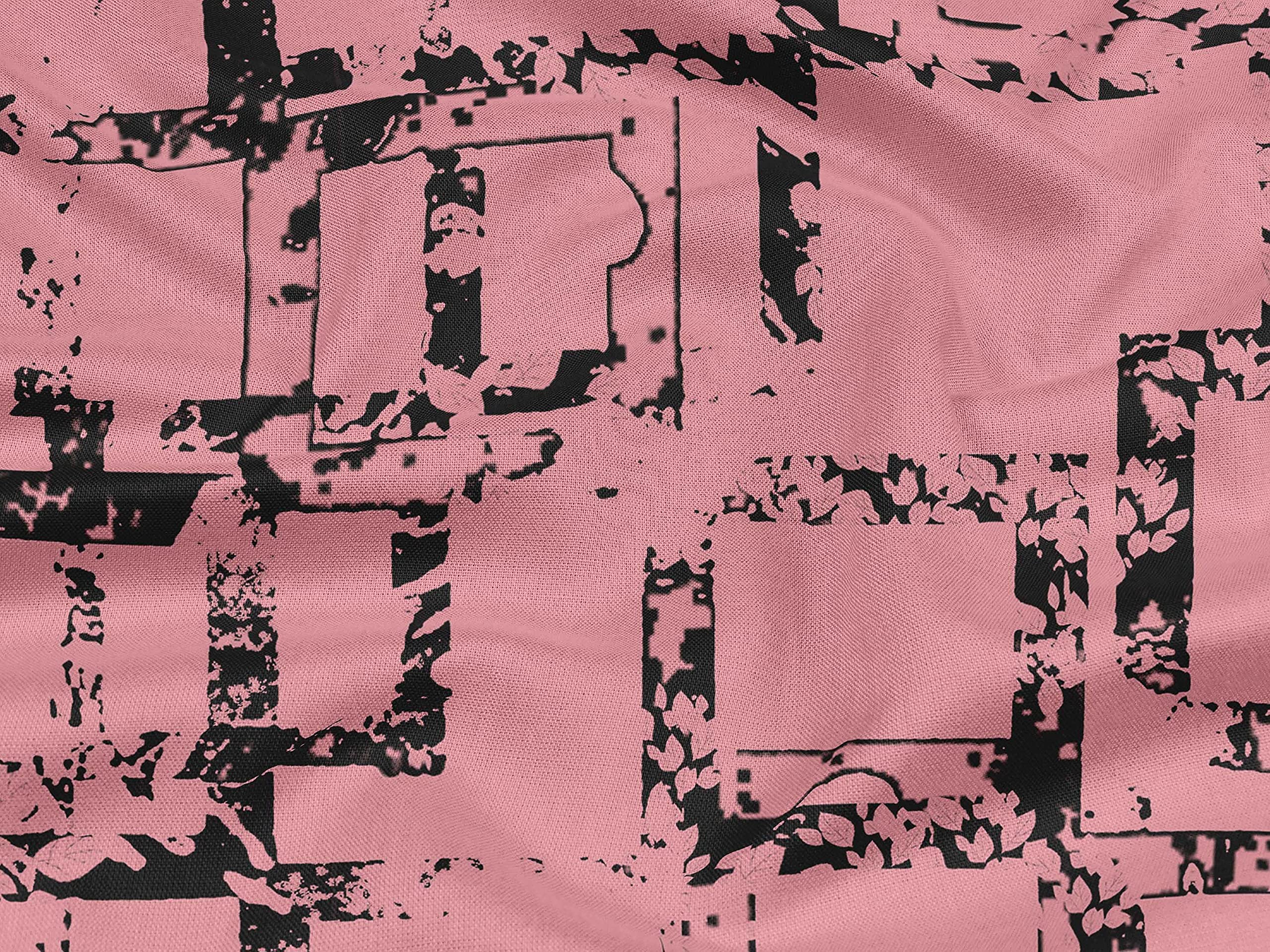oneOone Rayon Medium Pink Geometric Print Fabric by The Yard - 56 Inch Wide Dress Material for DIY Fashion & Home Decor Projects