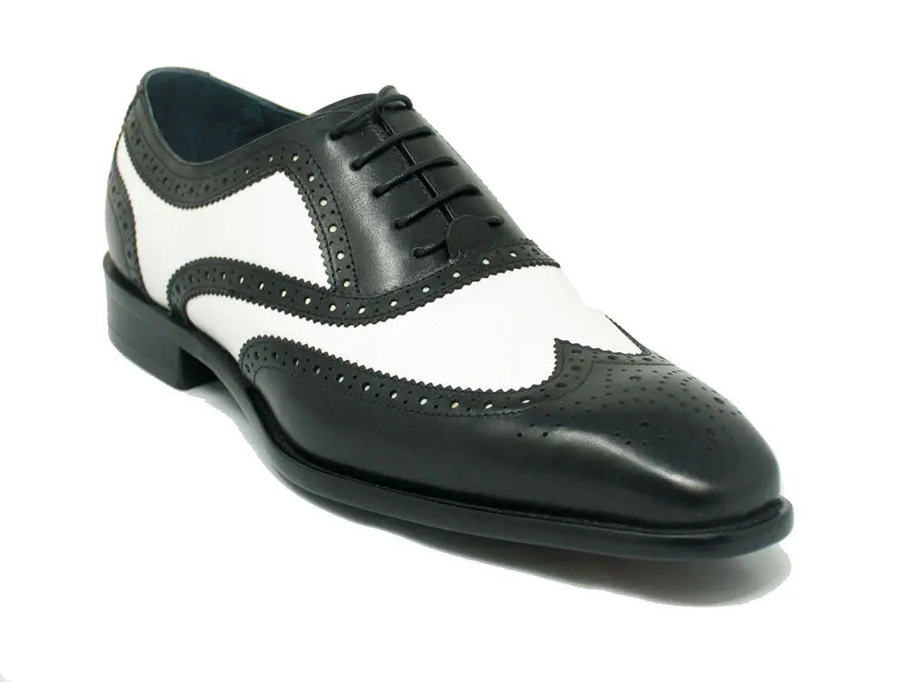 Stylish Contrast Two-Tone Wingtip Oxford Shoes for Men - Classic Dress Shoes for Business, Formal & Wedding Occasions